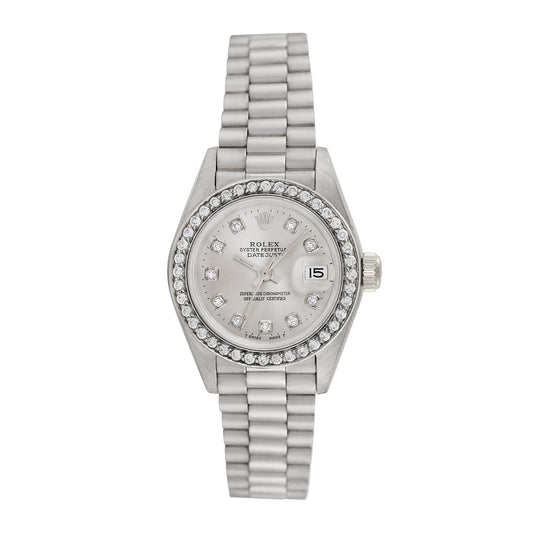 Rolex Womens 18K White Gold President 26mm