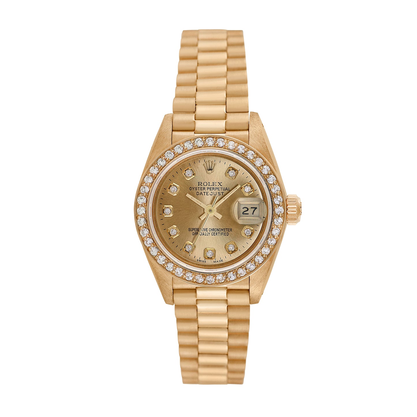 Rolex Womens 18K Yellow Gold President 26mm