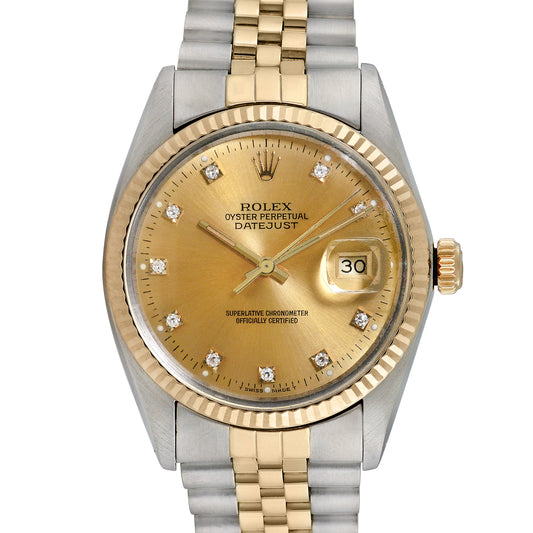 Rolex Men's Two-tone Datejust with Factory Diamonds