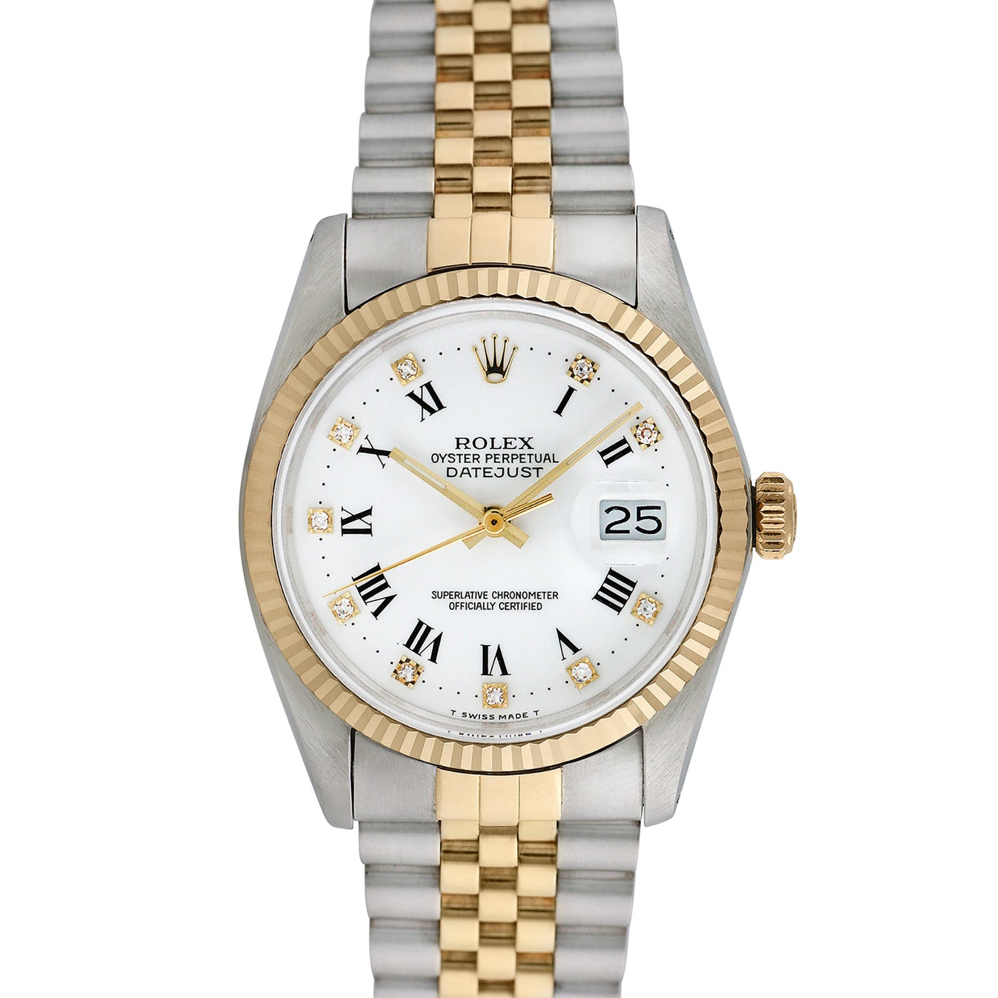 Rolex Men's Two-tone Datejust with Factory Diamonds 36mm