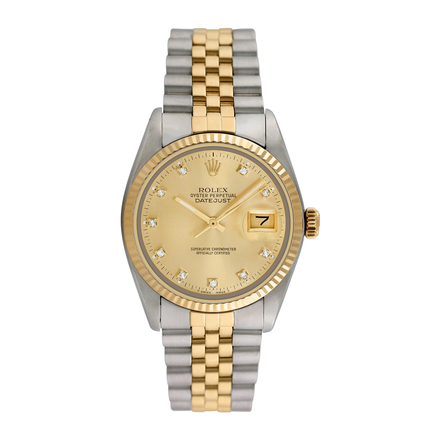 Rolex Men's Two-tone Datejust with Factory Diamonds 36mm