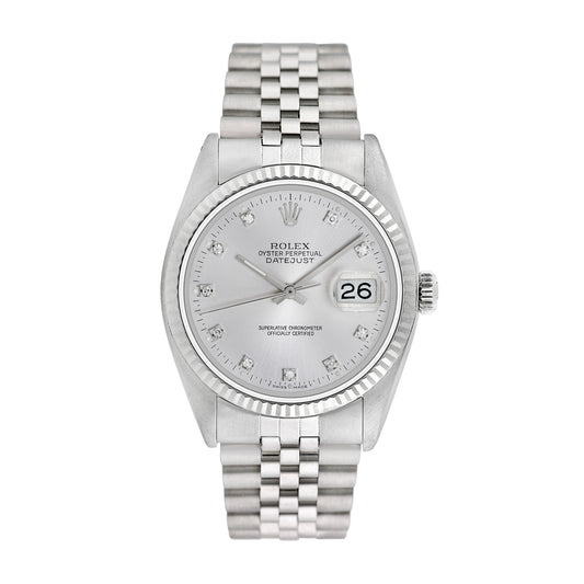 Rolex Men's Stainless Steel Datejust with Factory diamonds 36mm