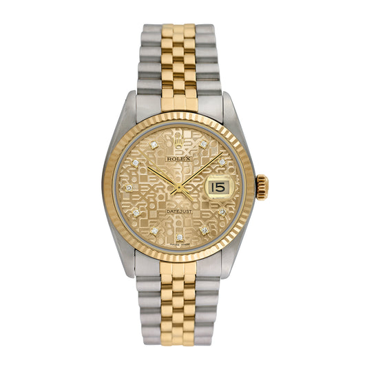 Rolex Men's Two-tone Datejust with Factory diamonds 36mm