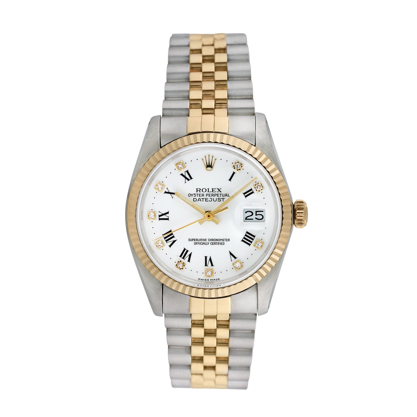 Rolex Men's Two-tone Datejust with Factory Diamonds 36mm