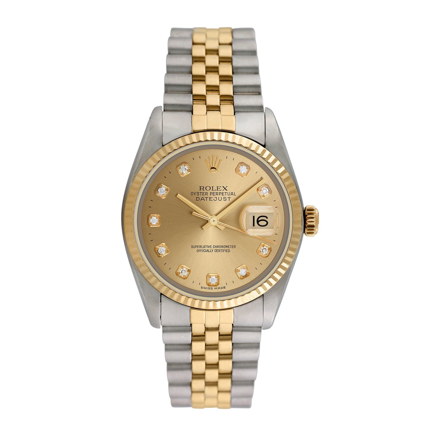 Rolex Men's Two-tone Datejust with Factory diamonds 36mm