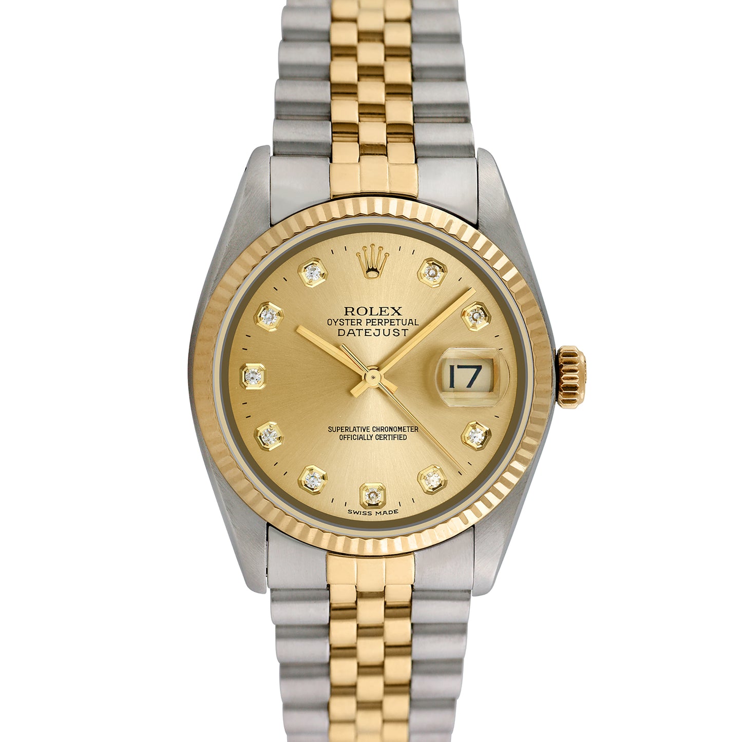 Rolex Men's Two-tone Datejust with Factory Diamonds 36mm