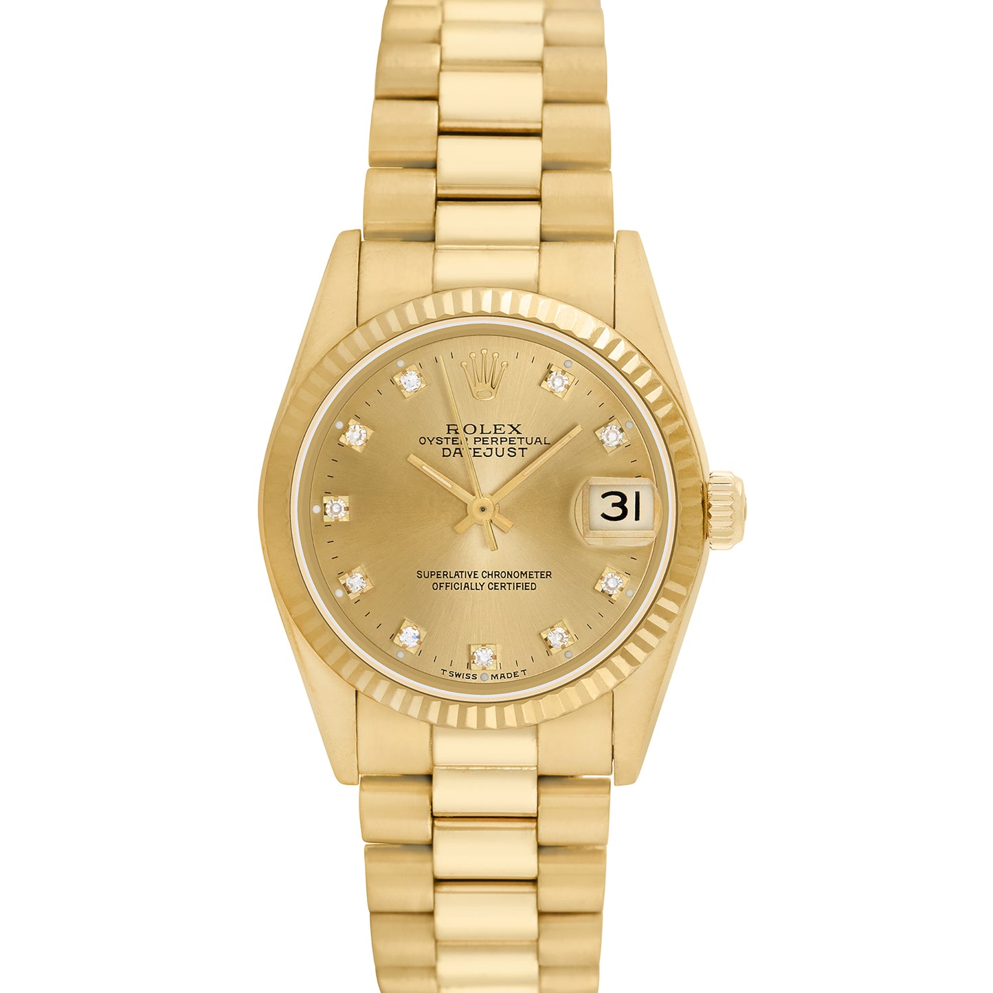 Rolex Midsize President with Factory Diamonds 31mm